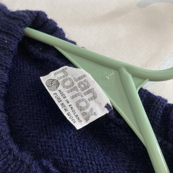 Vintage Jan Horrox Womens Blue Christmas Snowman Wool Button Up Cardigan Size 40 - Picture 5 of 11